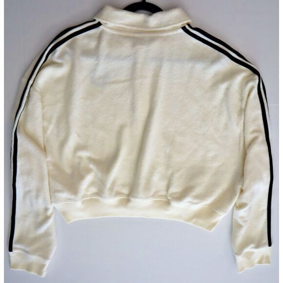 PINK x Victoria's Secret Women's Sz 2XL Cream Reverse Fleece Cropped Sweatshirt - Picture 7 of 7